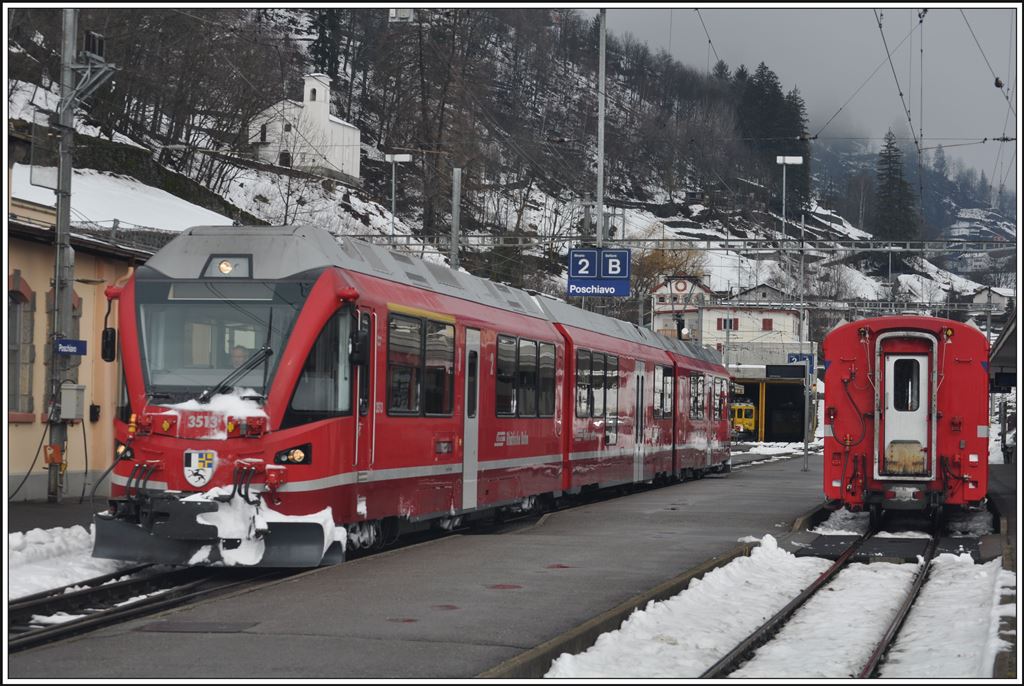 ABe 8/12 3513 in Poschiavo. (05.02.2014)