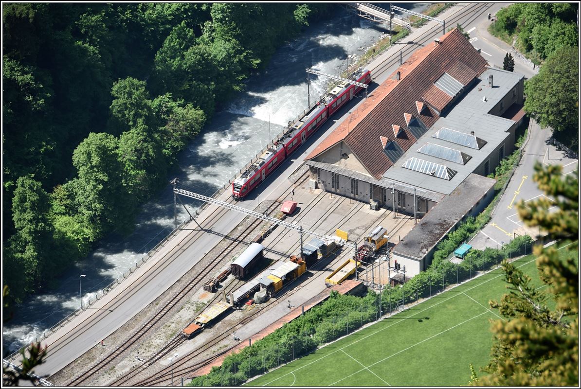 ABe 8/12 als R1441 nach Arosa beim Depot Sand in Chur. (06.05.2018)