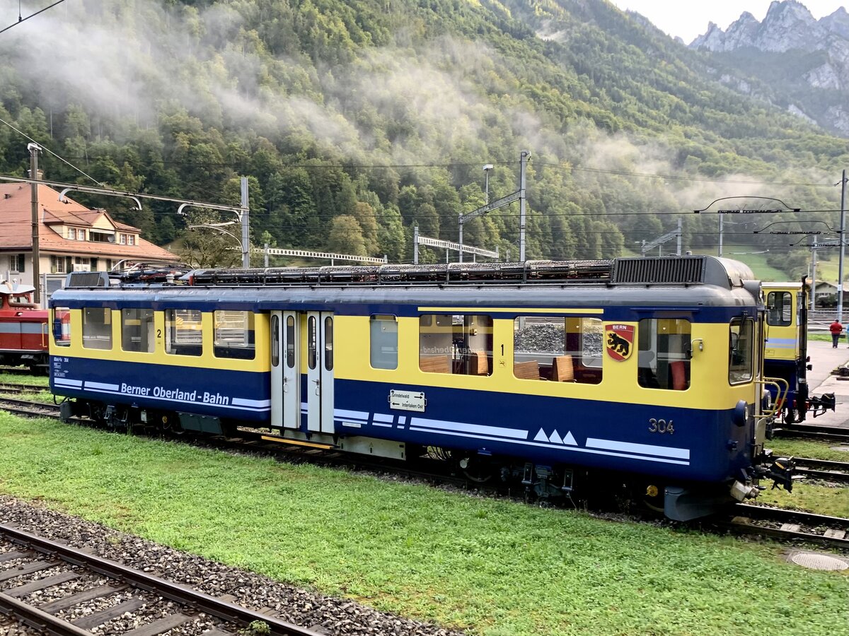 ABeh 4/4 I 304  Bern  der BOB am 11.9.21 beim Bahnhof Zweilütschinen abgetsellt.