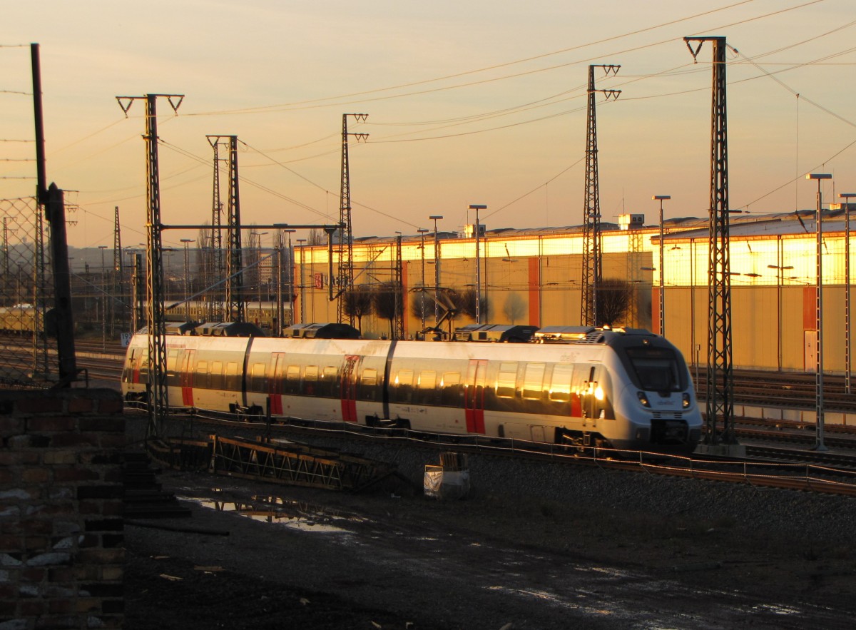 abellio 9442 115 als ABR 74011 von Erfurt Hbf nach Leipzig Hbf, am 19.12.2015 am DB Werk Erfurt.