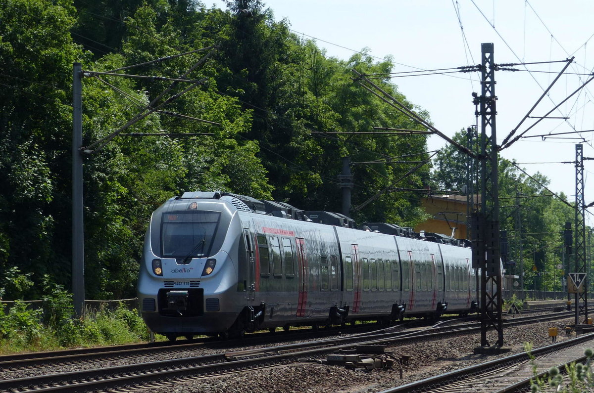 abellio 9442 313 als RB 74623 von Eisenach nach Halle (S) Hbf, am 22.06.2017 in Erfurt-Bischleben.