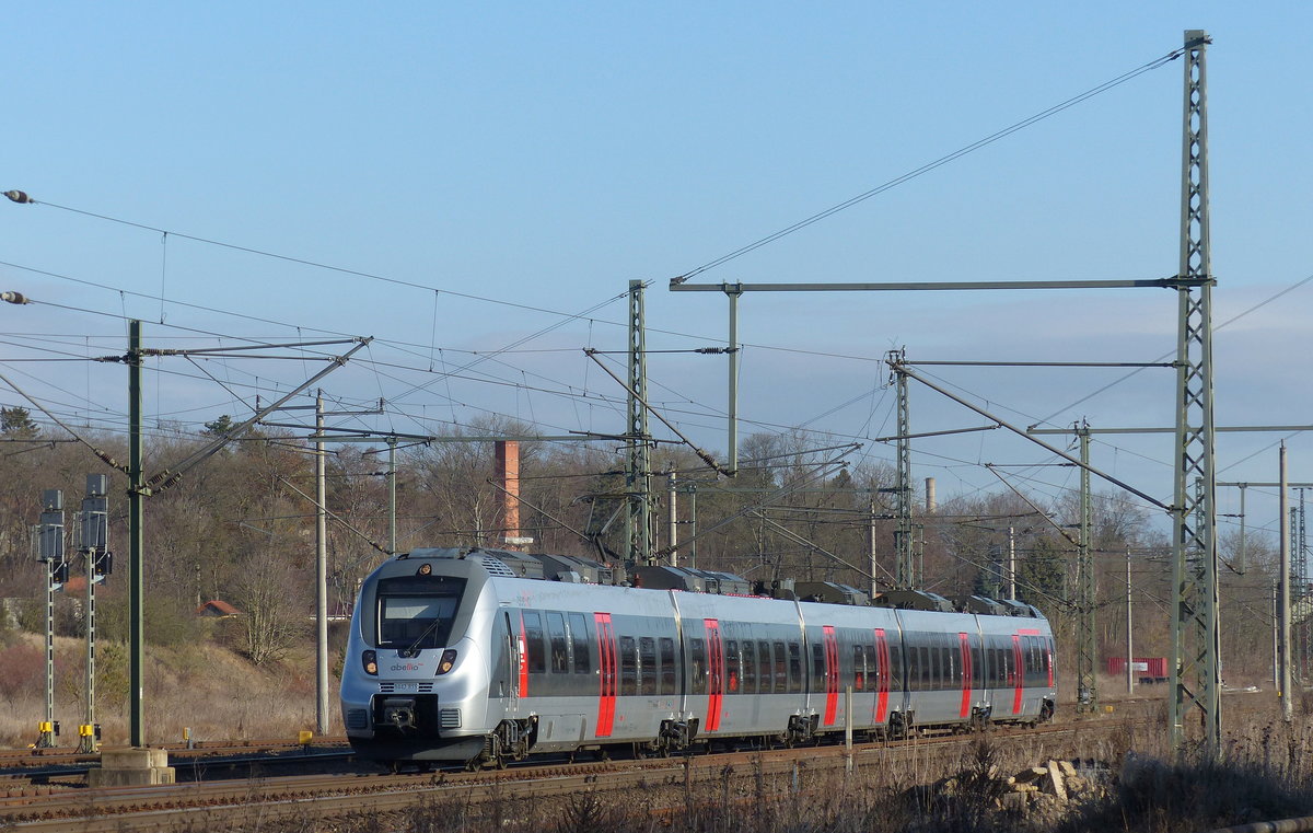 abellio 9442 815 als RB 74612 von Leipzig Hbf nach Eisenach, am 16.01.2020 in Neudietendorf.