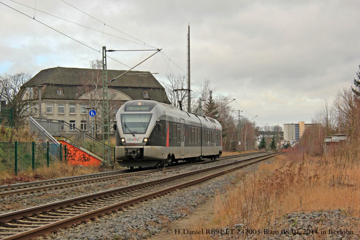 Abellio ET 232003-B als RB91 am 08.01.2014 in Iserlohn.
