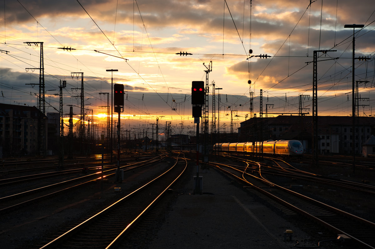 Abendstimmung am Nürnberger Hbf, 22.02.2019