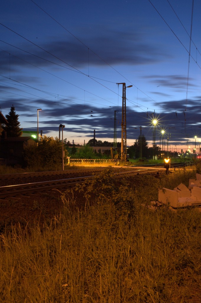 Abendstimmung in Coswig,südwestliches Gleisvorfeld.03.05.2014 21:28 Uhr.