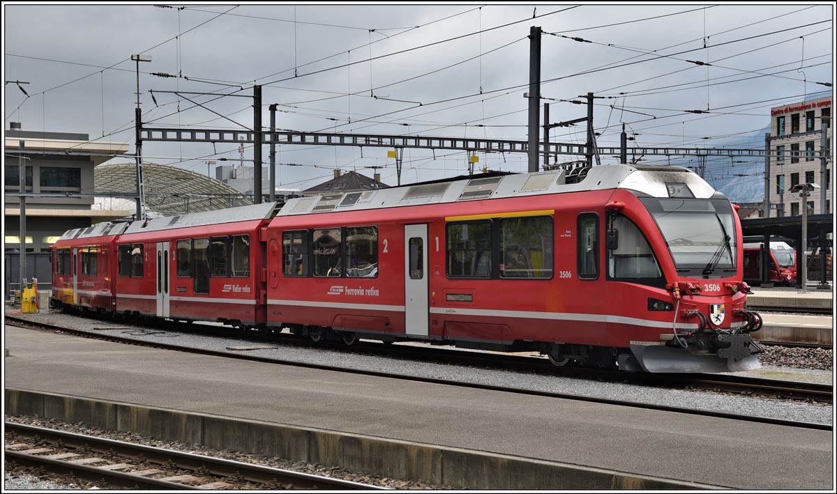 Abgestellt im Arosaareal in Chur ist ABe 8/12 3506. (14.05.2020)
