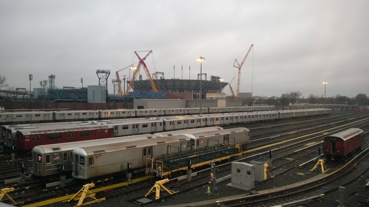 Abstellgleise der MTA in der nähe der Station Mets – Willets Point. Queens, NY Dezember 2014