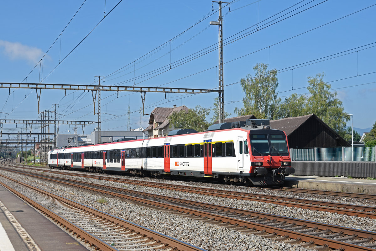 ABt NPZ Domino 50 85 39-43 822-8, auf der S23, fährt beim Bahnhof Rupperswil ein. Die Aufnahme stammt vom 03.09.2019.