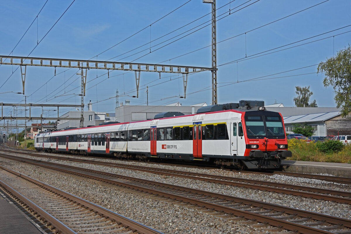 ABt NPZ Domino 50 85 39-43 870-7, auf der S29, fährt beim Bahnhof Rupperswil ein. Die Aufnahme stammt vom 07.09.2021.