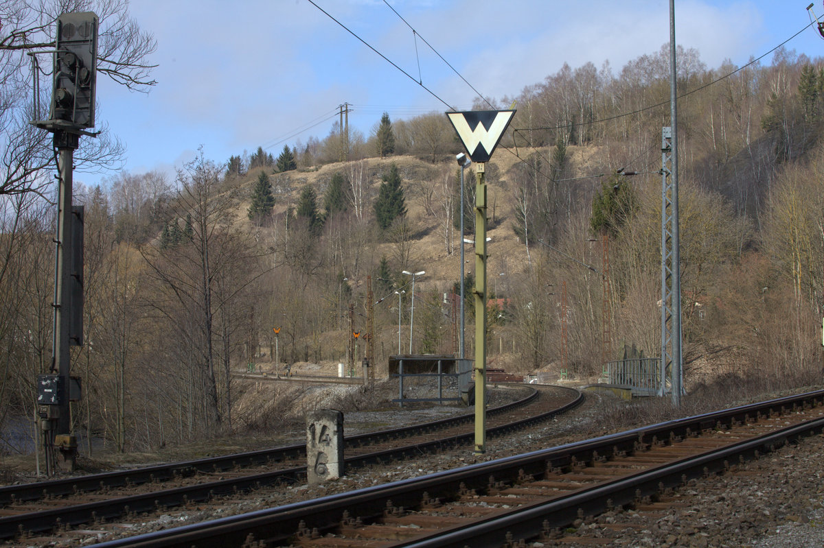 Abzweig zum Kalkwerk, bei Rübeland. 01.04.2018 12:02Uhr.