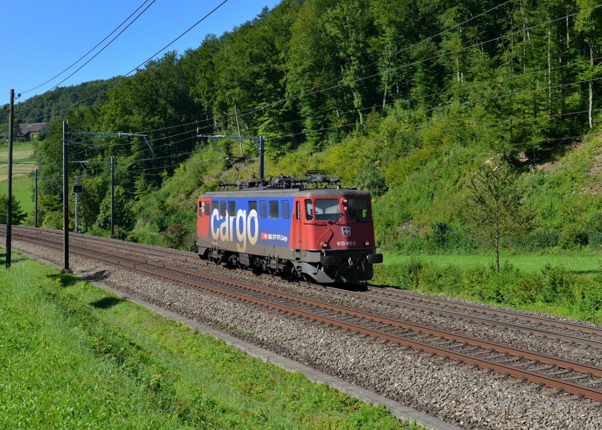 Ae 610 496 am 27.08.2012 bei Tecknau. 