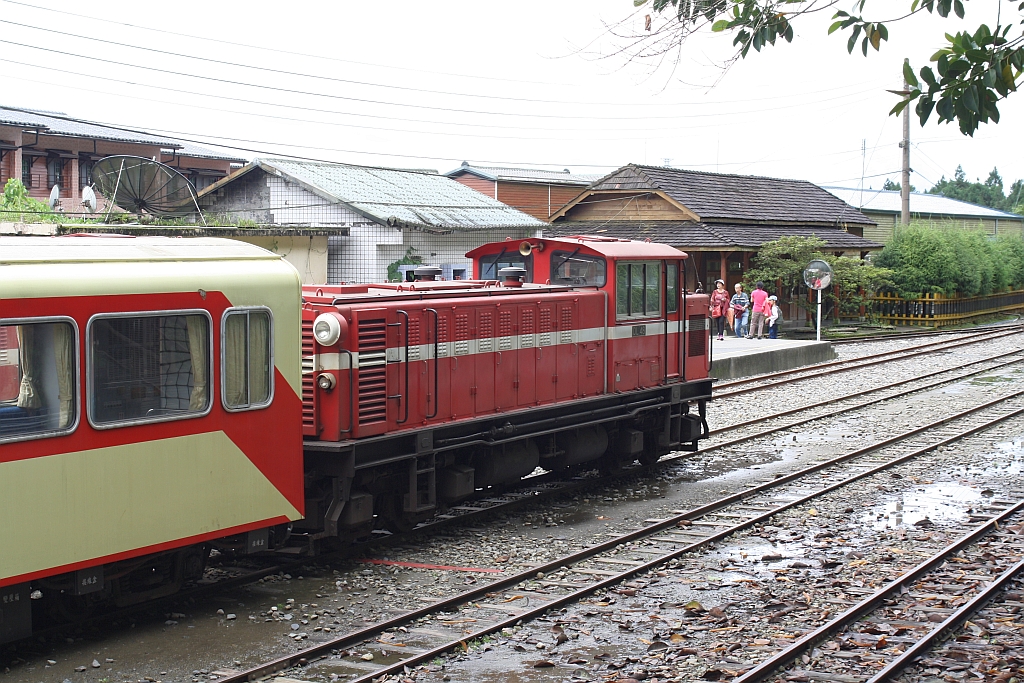 AFR DL48 (TRSC-Taiwan Rolling Stock Co., Baujahr 2007) vor einem Sonderzug am 06.Juni 2014 in der Fenchihu Station.