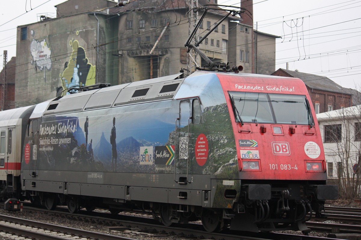 Afrika 101 083 schiebt am 28.3.13 ihre IC durch Verden (Aller).