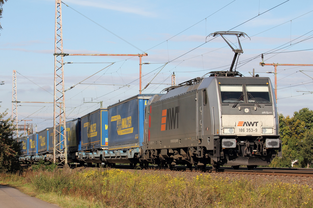 Akiem 186 353-9 unterwegs für AWT Ostrava in Dedensen-Gümmer 29.9.2020