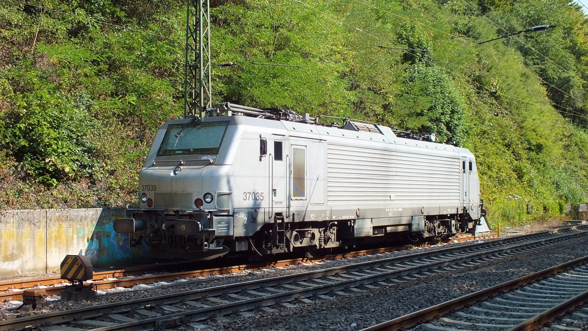 Akiem 37035 auf einem Abstellgleis in Saarbrücken-Jägersfreude am 08.08.2015