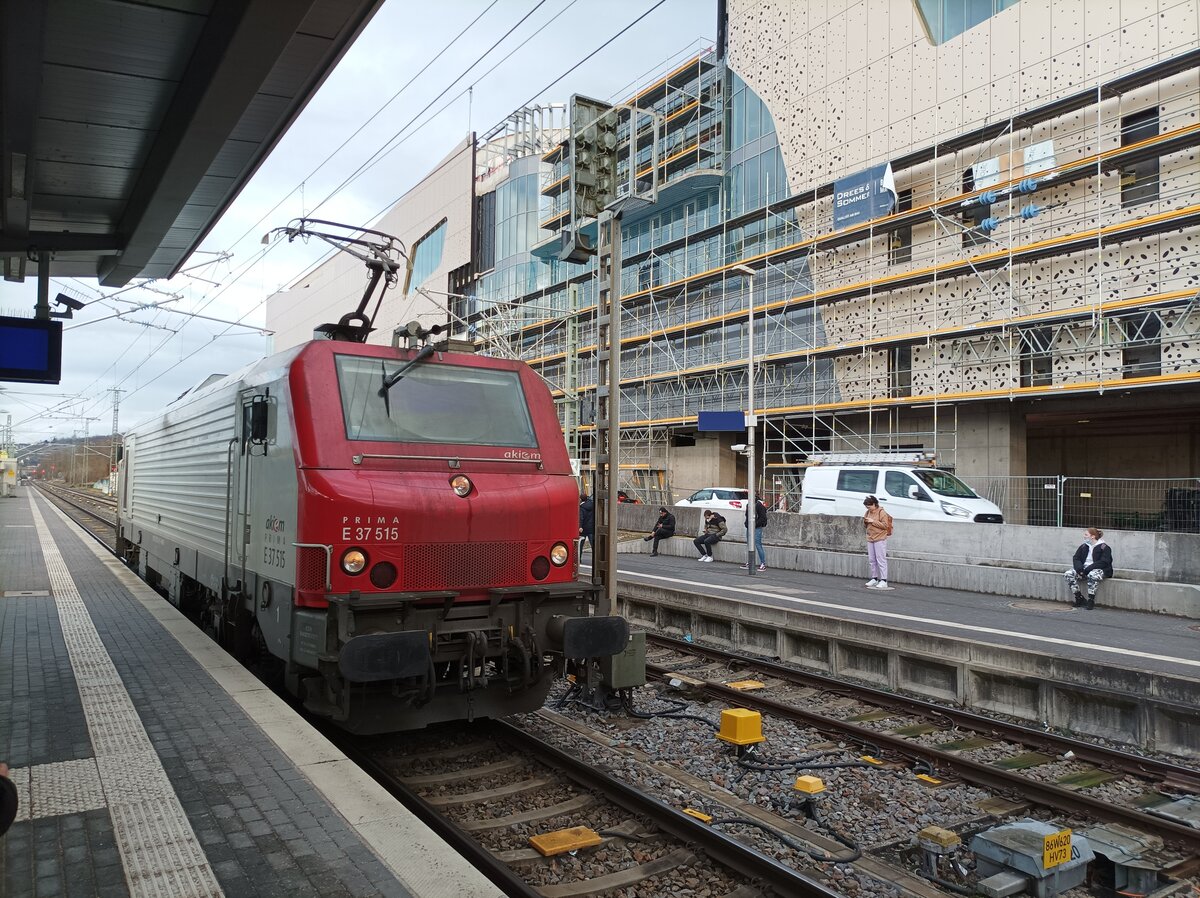 Akiom E 37 515 Alstom Prima 2 ,als Lokzug am 15.02.2022 in Weil am Rhein 