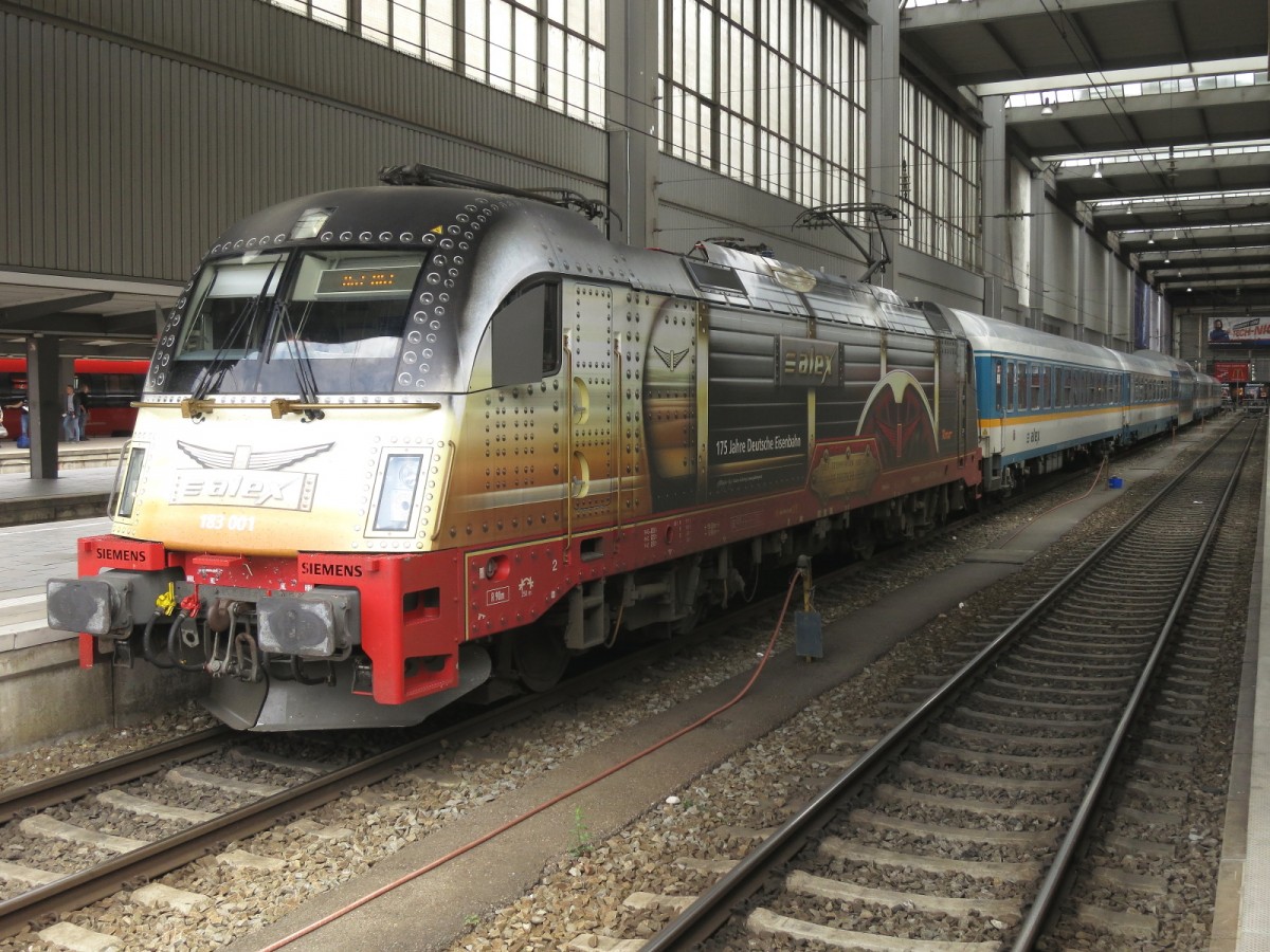 Alex 183 001  175 Jahre Deutsche Eisenbahn  in München Bhf. am 27.05.2015
