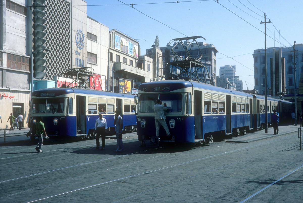 Alexandria Ramleh-Strassenbahn (Blaue Linie): SL 1 (Tw 133 / Tw 130) Place Saad am 21. Juni 1977.