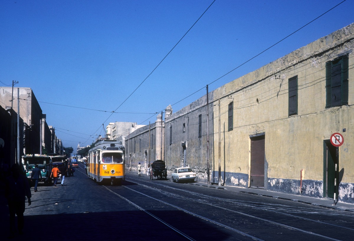 Alexandria SL 10 (DÜWAG-GT6 848, ex-København KS 848) El Awal 23. Juni 1977.