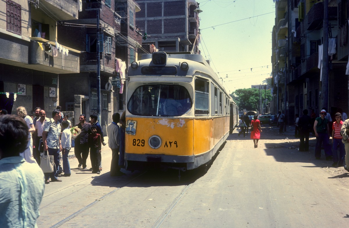 Alexandria SL 2 (DÜWAG-GT6 829, ex-København KS 829) Moharrem Bey am 23. Juni 1977.