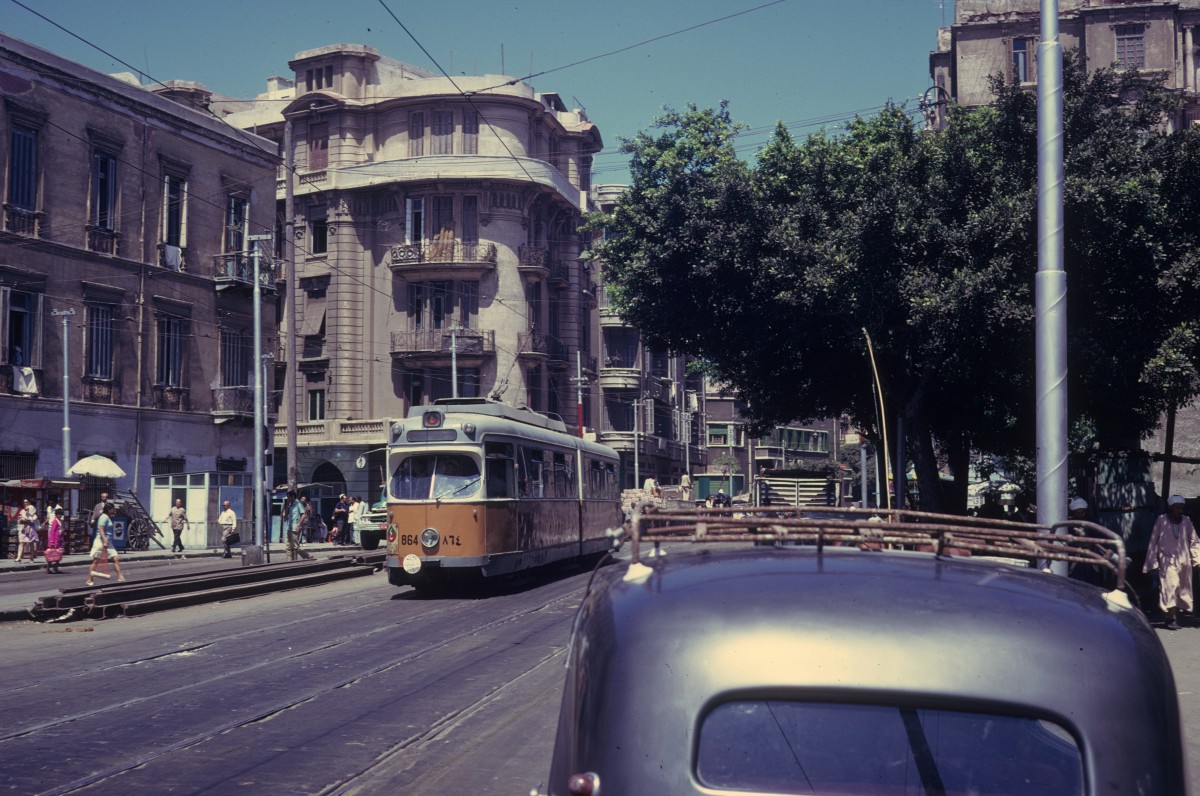 Alexandria SL 4 (DÜWAG-GT6 864, ex-Københavns Sporveje GT6 864) Manshiya am 10. Juni 1974.