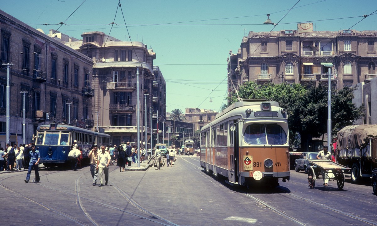 Alexandria SL 4 (DÜWAG-GT6 891, ex-Københavns Sporveje 891) Manshiya am 11. Juni 1974.