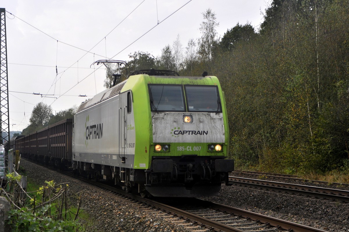 Alpha Trains Belgium 185-CL 007 (185 507), vermietet an Captrain Deutschland, mit Kokszug Bottrop Sd - Bremen Stahlwerke (Vehrte, 02.10.14).