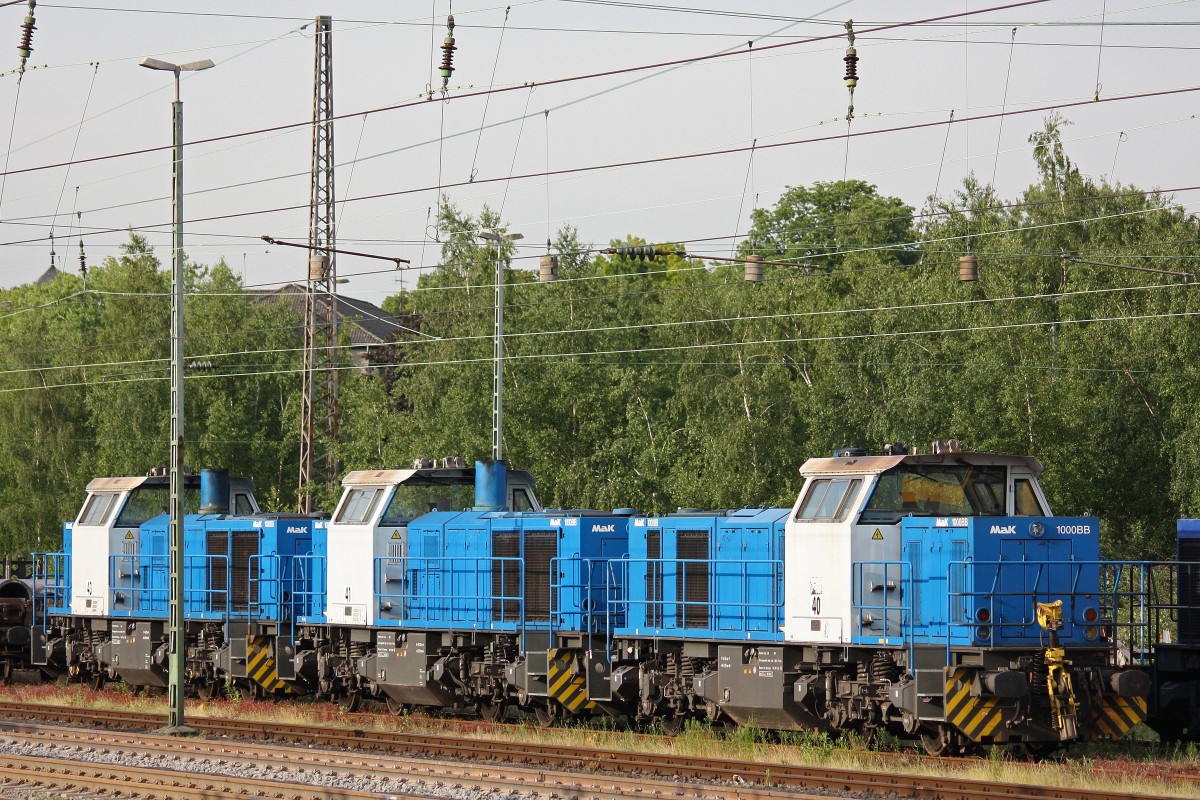 AlphaTrains 5001540,1500541 und 5001543 am 14.6.13 abgestellt in Dsseldorf-Rath.