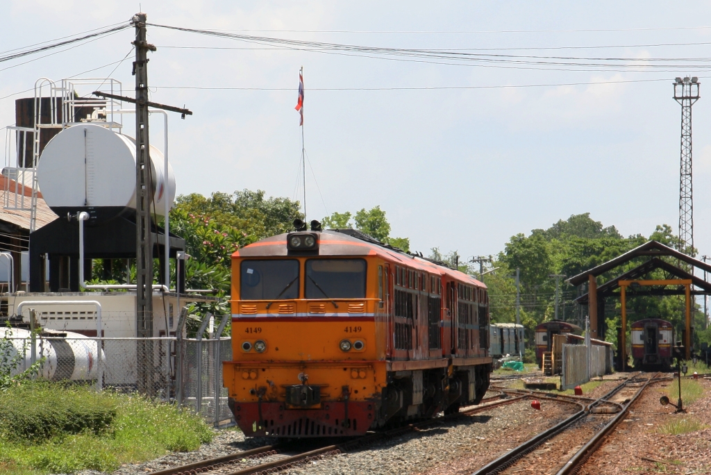 ALS 4149 (Co'Co', de, Alsthom, Bj.1974) am 20.Mai 2018 in der Nakhon Lampang Station.