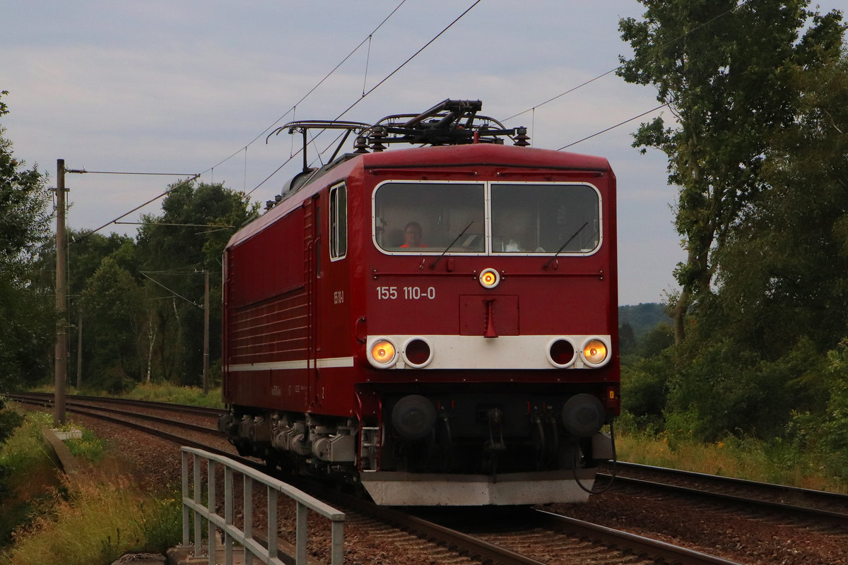 Als eines der wenigen Higlighs am 05.08 in Moorburg schaute die BR 155 110 von WFL überraschend vorbei.