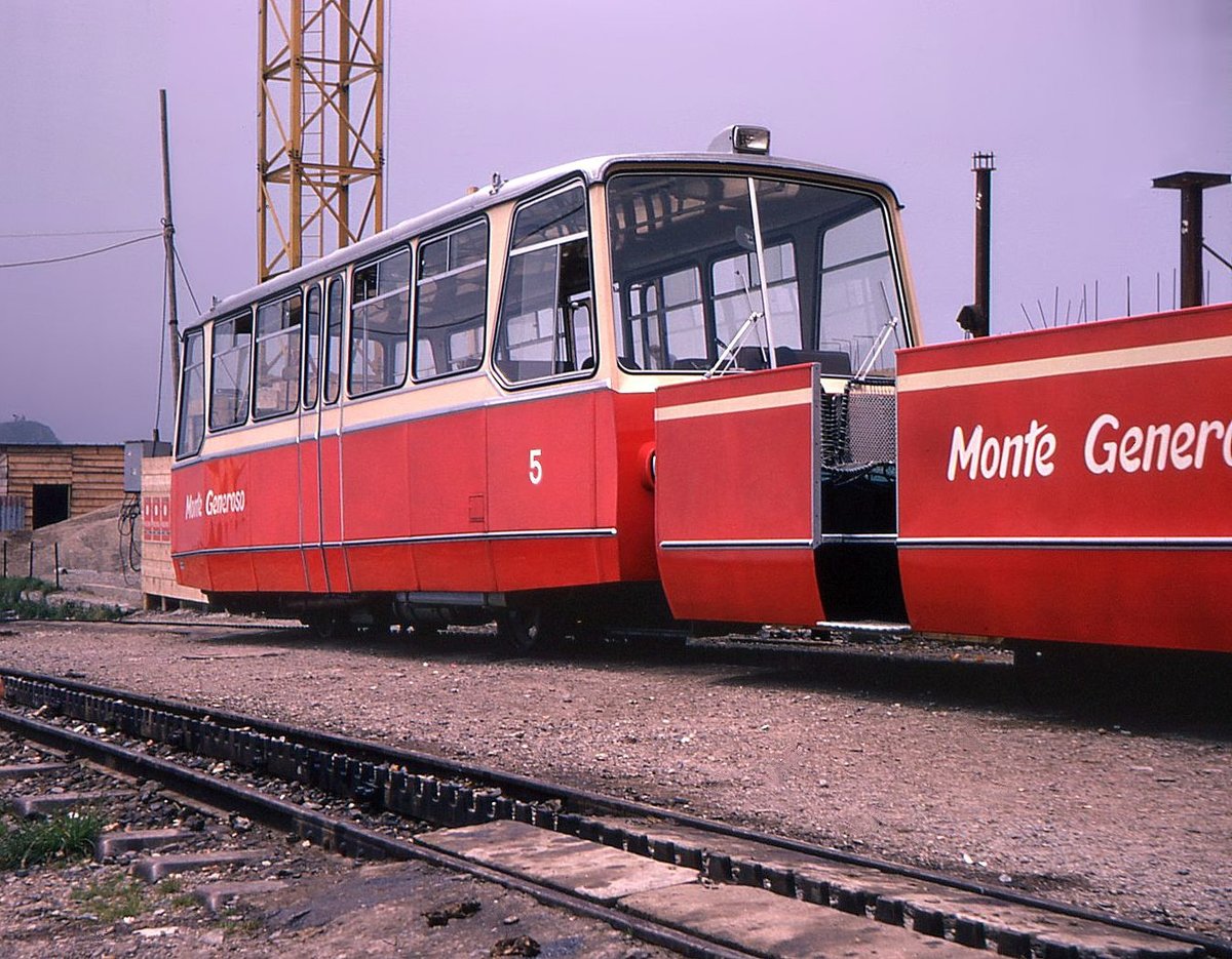 Als die Ferrovia Monte Generoso noch mit Diesel fuhr: Bhm 1/2 5 auf dem Generoso, 23.Juli 1970