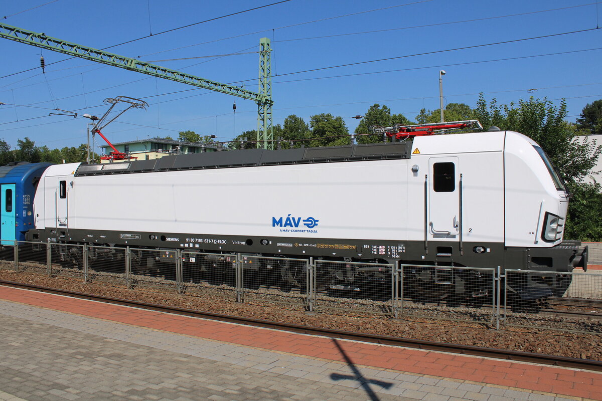 Am 01.08.2026 bespannte die M�V-START 7193 631 (91 80 7193 6631-7 D-ELOC) in Si�fok den IC 877  Balaton  von Keszthely nach Budapest-D�li.