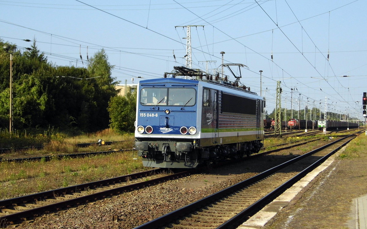 Am 01.09.2016 kam die 155 048-6 von der IntEgro (Press) aus Richtung Borstel nach Stendal .