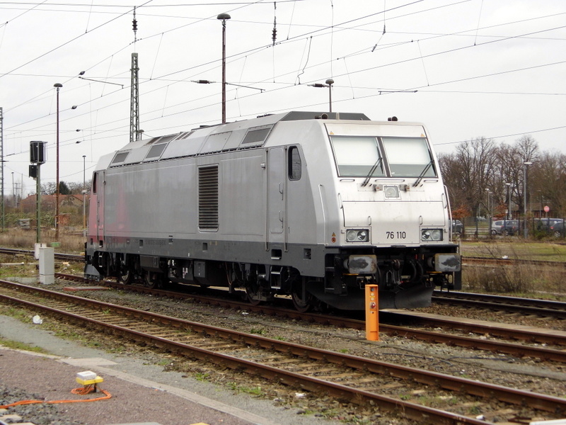 Am 03.01.2015 war die 76 110 von der Press in Stendal abgestellt .     	