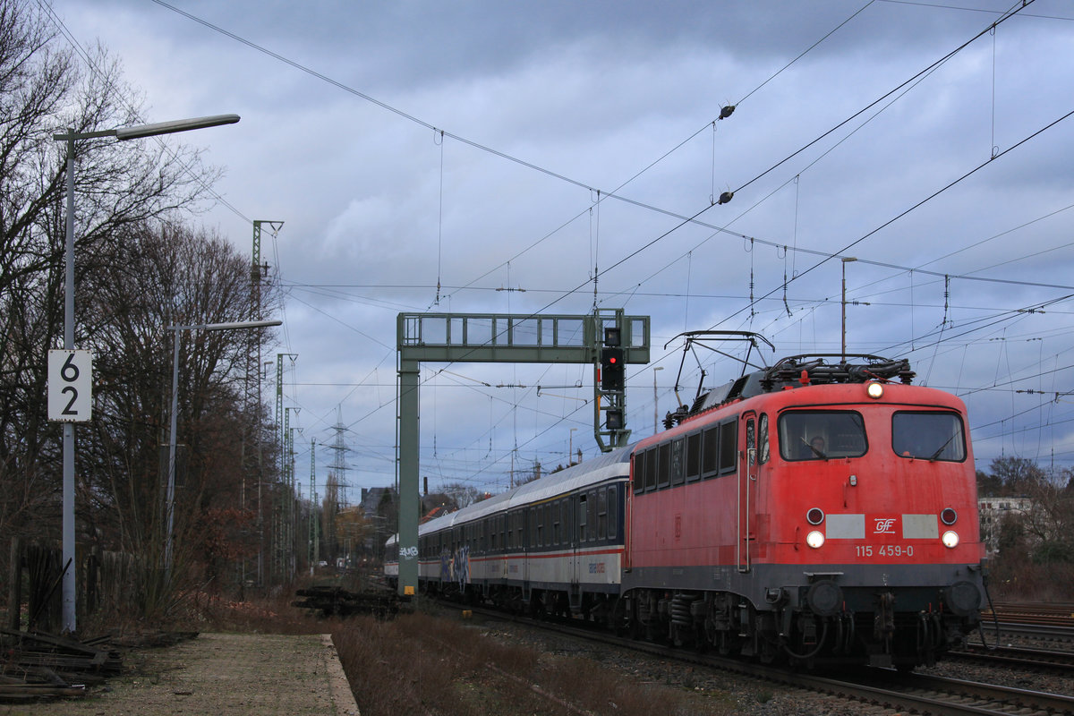 Am 03.02.2021 zog GfF 115 459 die RB48 nach Bonn Hbf in Solingen Hbf ein. 