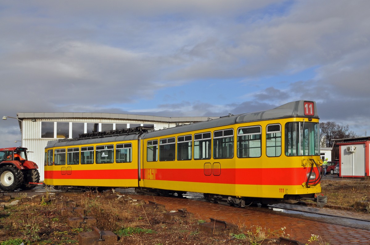 Am 04.01.2016 begann der Verlad der Be 4/6 101-115 der BLT auf dem ehemaligen Gelände der Bauwerkstatt. Als erster Wagen wird der Be 4/6 111 verladen. Die Reise mit der Eisenbahn bringt die Wagen nach Belgrad, wo sie eine neue Heimat finden.