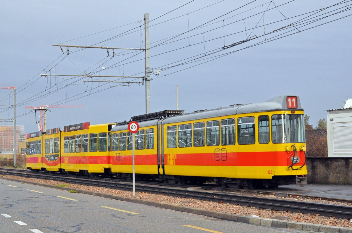 Am 04.01.2016 begann der Verlad der Be 4/6 101-115 der BLT auf dem ehemaligen Gelände der Bauwerkstatt. Der Be 4/6 103 wird am 06.01.2016 verladen. Mit dem Be 4/8 251 wird der Be 4/6 103 vom Depot Ruchfeld zum Depot Dreispitz geschleppt. Die Reise mit der Eisenbahn bringt die Wagen nach Belgrad, wo sie eine neue Heimat finden.