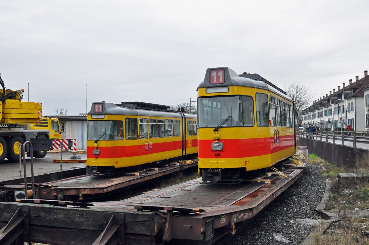 Am 04.01.2016 begann der Verlad der Be 4/6 101-115 der BLT auf dem ehemaligen Gelände der Bauwerkstatt. Der Be 4/6 103 wird am 06.01.2016 verladen. Die Reise mit der Eisenbahn bringt die Wagen nach Belgrad, wo sie eine neue Heimat finden.