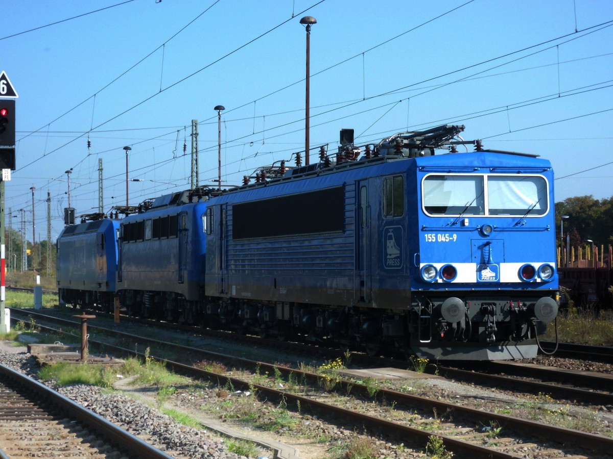 Am 04.10.2014 standen 145 030 (145 085) 140 041 (140 810) und 155 045 (155 238)in Stendal abgestellt.
