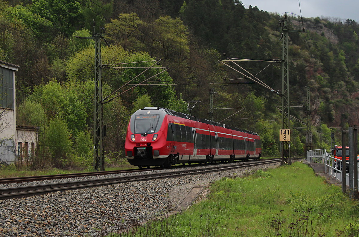 Am 05.05.2017 hat 442 776  Markt Marktzeuln  in wenigen Minuten mit der RB 59350 (Bamberg - Saalfeld (Saale) ihren Endbahnhof erreicht. 