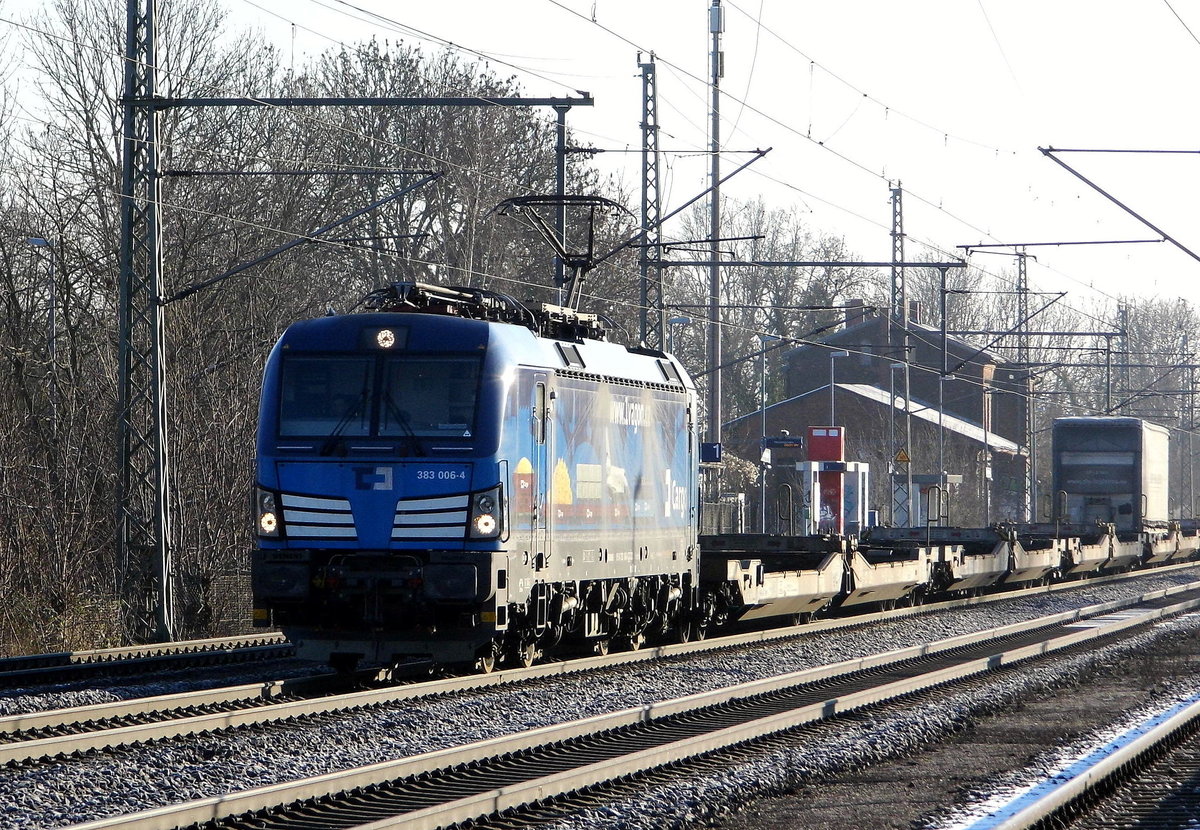 Am 06.02.2018 kam die 383 006-4 von der ČD Cargo a.s., Praha aus Richtung Magdeburg nach Niederndodeleben und fuhr weiter in Richtung Braunschweig .