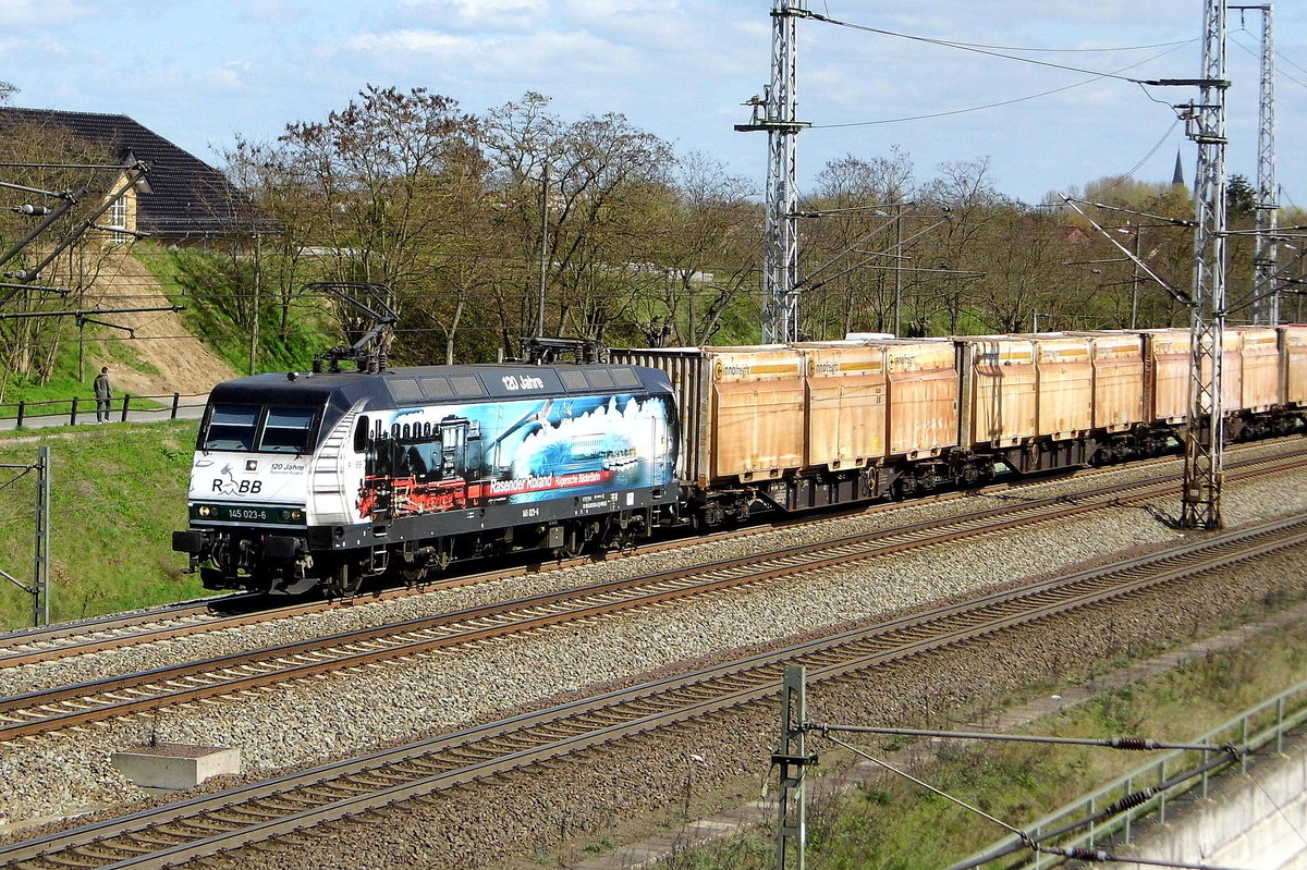 Am 06.04.2017 kam die 145 023-6 von der PRESS aus Richtung Stendal und fuhr nach Borstel.