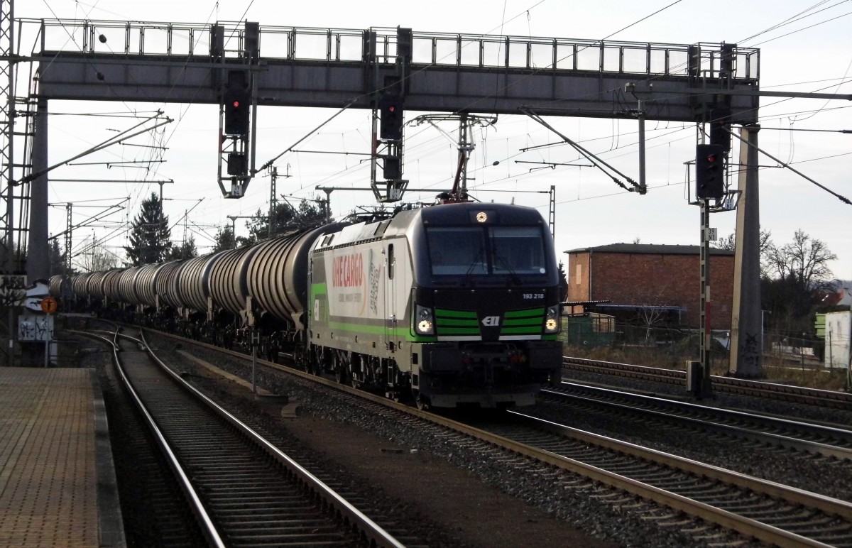 Am 07.03.2015 kam die 193 218 von der OHE Cargo (ELL) aus Richtung Braunschweig nach Niederndodeleben und fuhr weiter in Richtung Magdeburg .