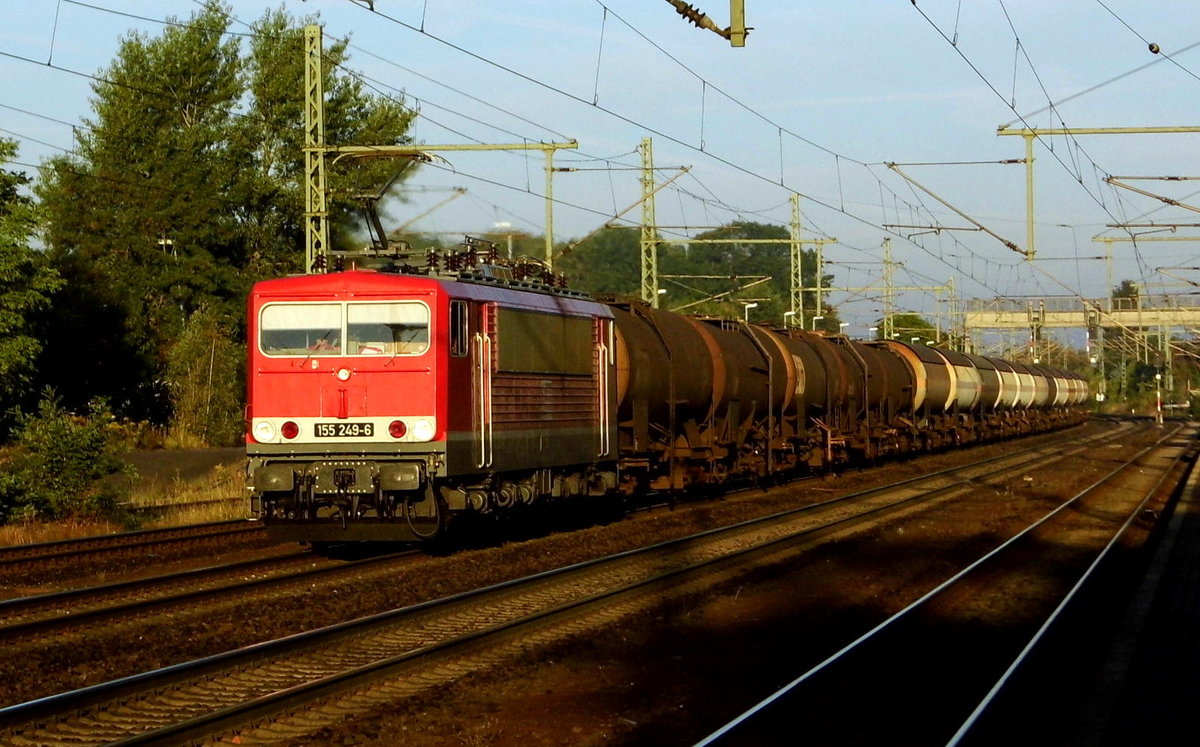 Am 07.09.2016 kam die 155 249-6 von der MEG aus Richtung Braunschweig nach Niederndodeleben und fuhr weiter in Richtung Magdeburg .