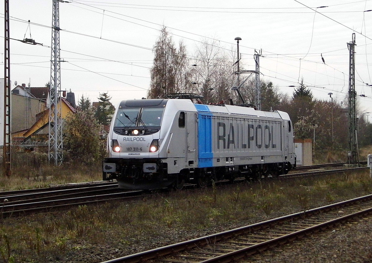 Am 07.12.2016 Schulungsfahrt mit der 187 311-6 von der e.g.o.o. Eisenbahngesellschaft Ostfriesland-Oldenburg mbH,(Railpool) von Stendal nach Magdeburg .