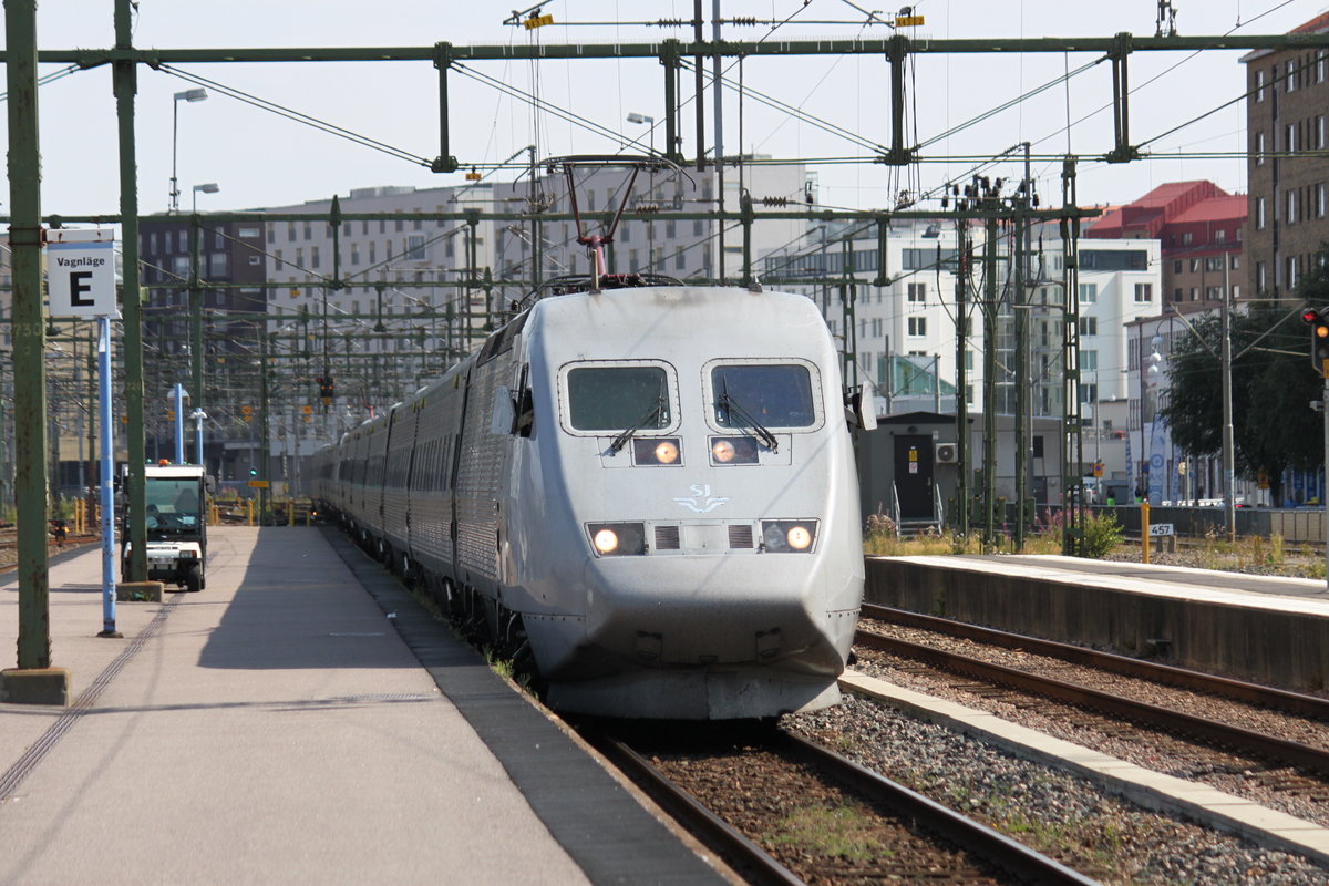 Am 08.08.2017 erreicht Snabbtåg 425 aus Stockholm seinen Endbahnhof Göteborg.