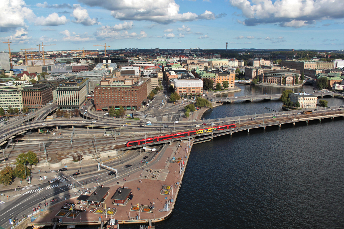 Am 09.09.2018 erreicht ein mtr Express aus Göteborg den Hauptbahnhof Stockholm.