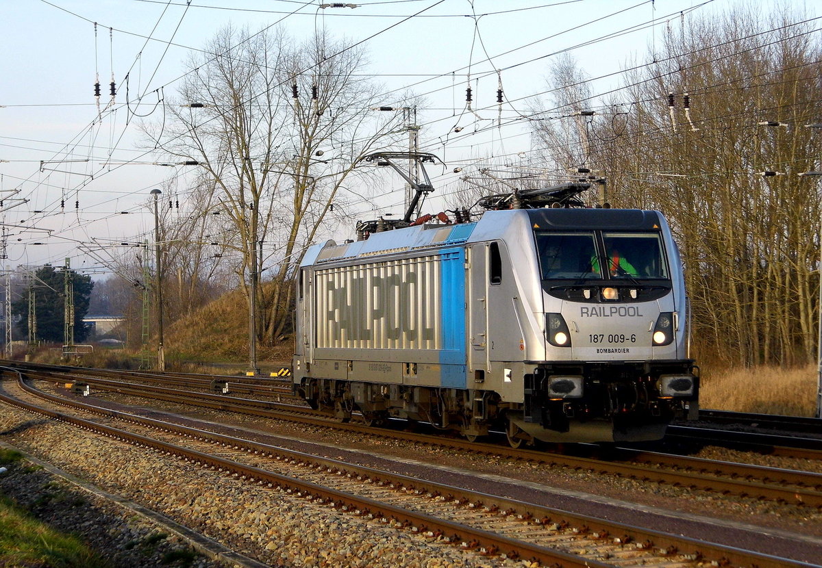 Am 10.01.2018 Rangierfahrt von der 187 009-6 von der SETG (Railpool) in Borstel .