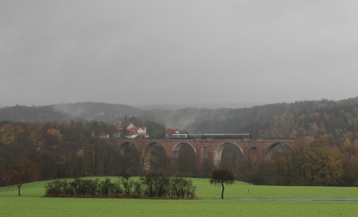 Am 10.11.13 fuhr die Integro 223 mit dem VSE Sonderzug �ber die Elstertalbr�cke.