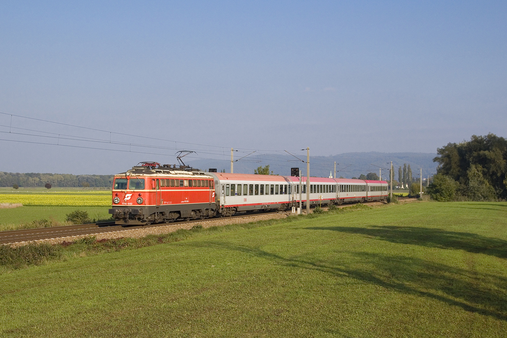 Am 12. Oktober 2015 war die 1142 682 mit dem Regionalexpress 2110  Waldviertel-Bote  unterwegs und ist hier bei Muckendorf-Wipfing zu sehen.